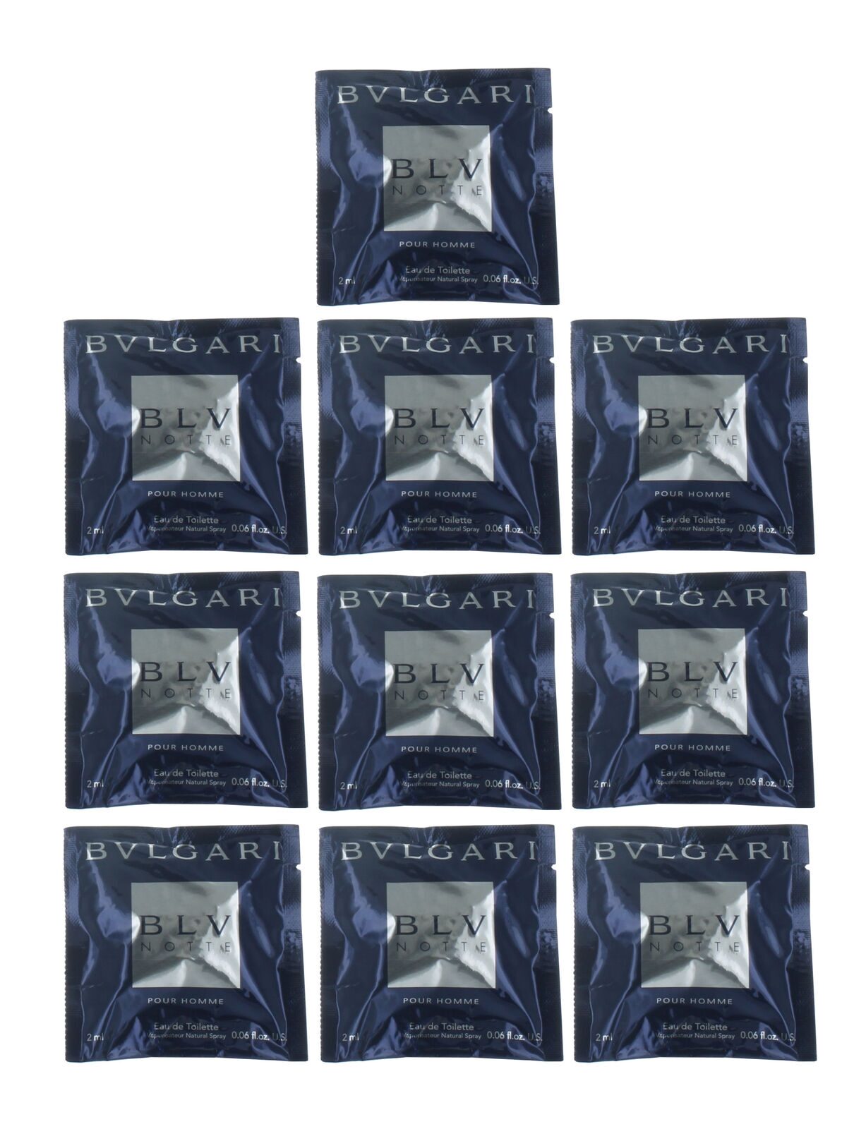 

BLV Notte by Bvlgari for Men Combo EDT Spray Vial 0 06oz x10 New