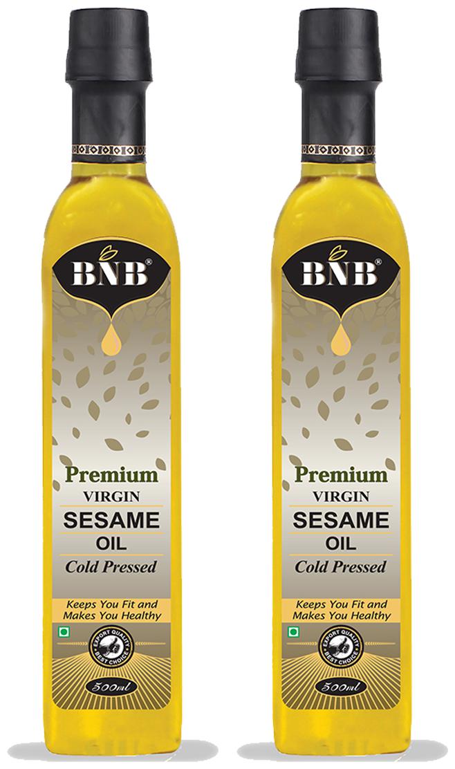 

BNB Premium Virgin Sesame Oil Cold Pressed Til OIl Gingelly Oil Cooking Oil Antioxidant Oil Pulling Deepak Oil 100 Pure 100 Natural 500ML Premium 2 pack combo super saver pack (1 Liter)