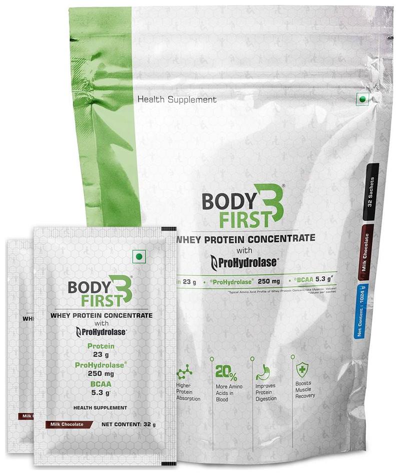 

Body First Whey Protein Concentrate with ProHydrolase 1024 g 32 sachets
