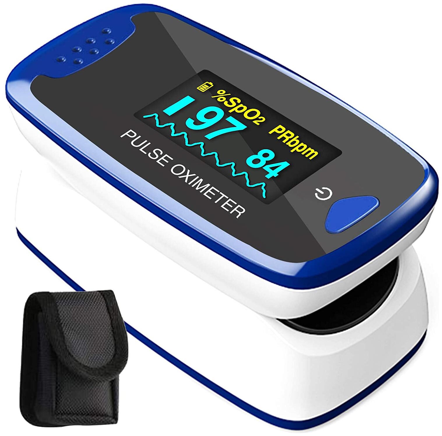 

Body Safe Blue Digital Finger Pulse Oximeter - Blood Oxygen Saturation Monitor - SPO2 Pulse Oximeter - Portable Oxygen Oxymeter Sensor
