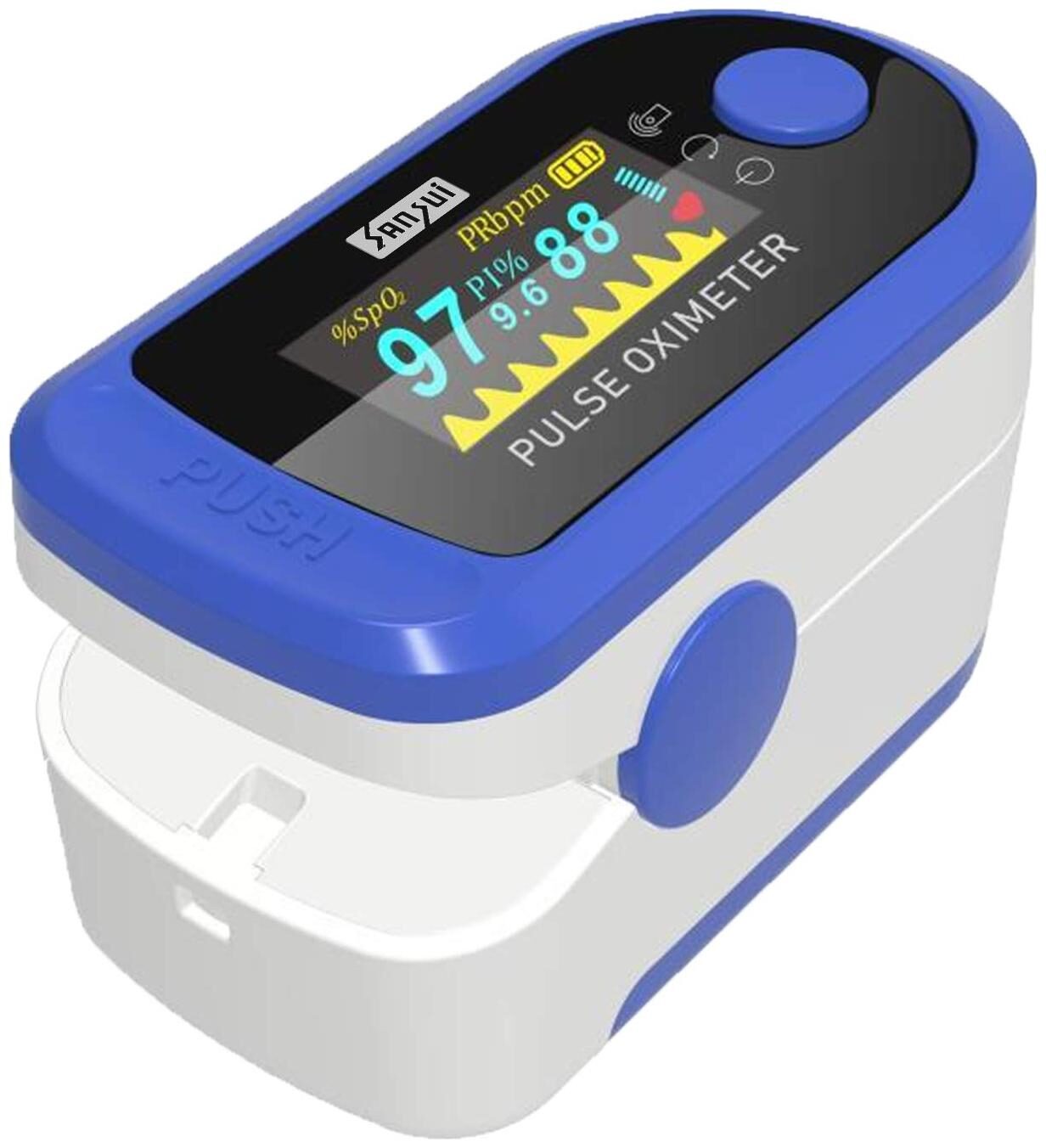 

Body Safe Oximeter Fingertip Smart Saver Premium Fingertip Pulse Oximeter Blood Oxygen Saturation Monitor with Alarm Beep Finger SpO2 Tracker
