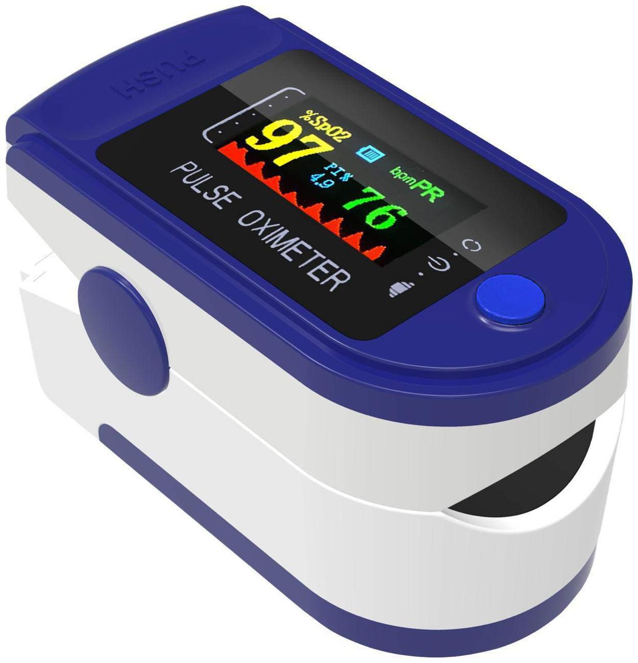 

Body Safe Wellness Fingertip OLED Type Pulse Oximeter measures Oxygen Saturation Pulse Rate (SpO2) Perfusion Index