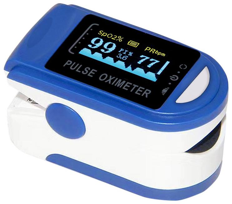 

Body Safe Wellness LED Fingertip Pulse Blood Oxygen SpO2 Saturation Oximeter Monitor Pulsometros (Blue)