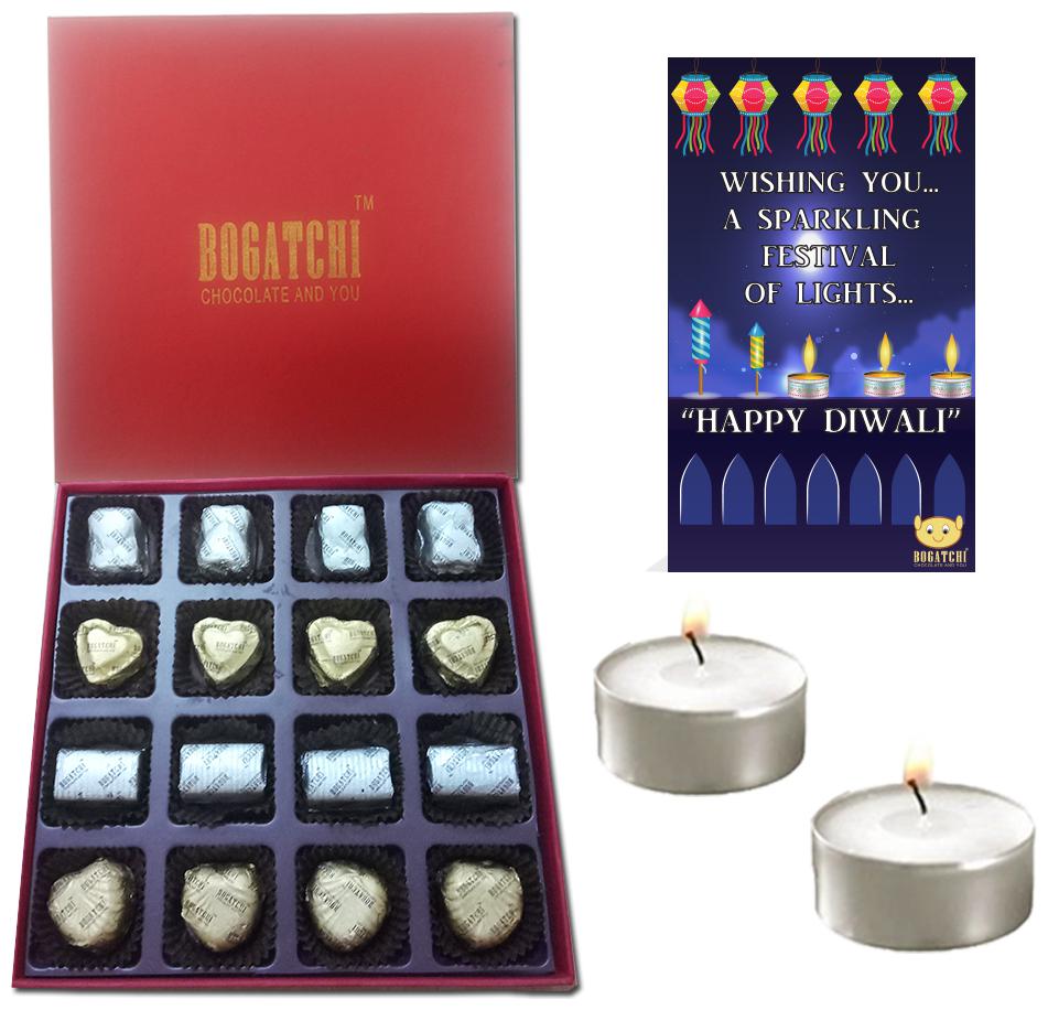 

Bogatchi Sweets Gift Packs Chocolates 160g Diya 2 pcs Greeting 1 pc (Pack of 1)