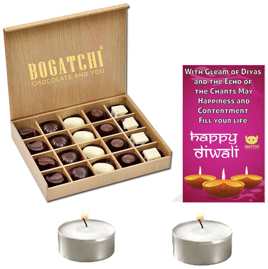 

Bogatchi Sweets Gift Packs Chocolates 200g Diya 2 pcs Greeting 1 pc (Pack of 1)