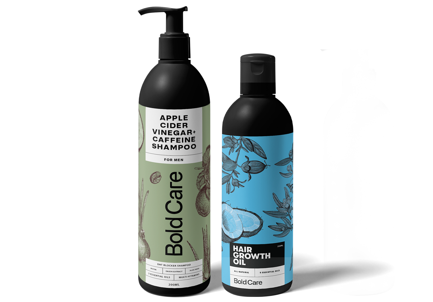 

Bold Care Hair Care Pack (DHT Blocker Shampoo and Hair Growth Oil) ( Shampoo 200 ml Oil 100 ml ) Pack of 2