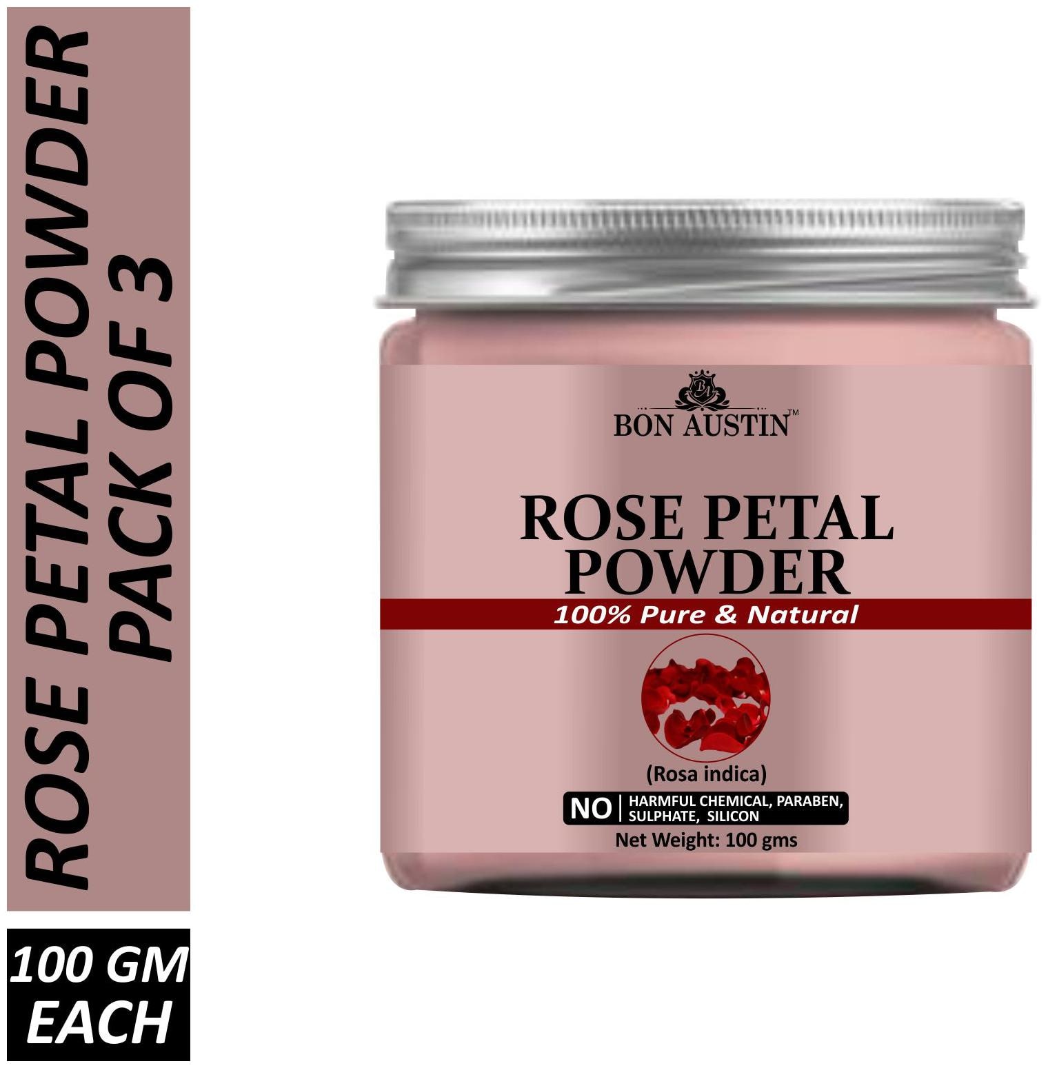 

Bon Austin 100 Pure Natural Rose Petal Powder Combo Pack of 3 Jars of 100 g each
