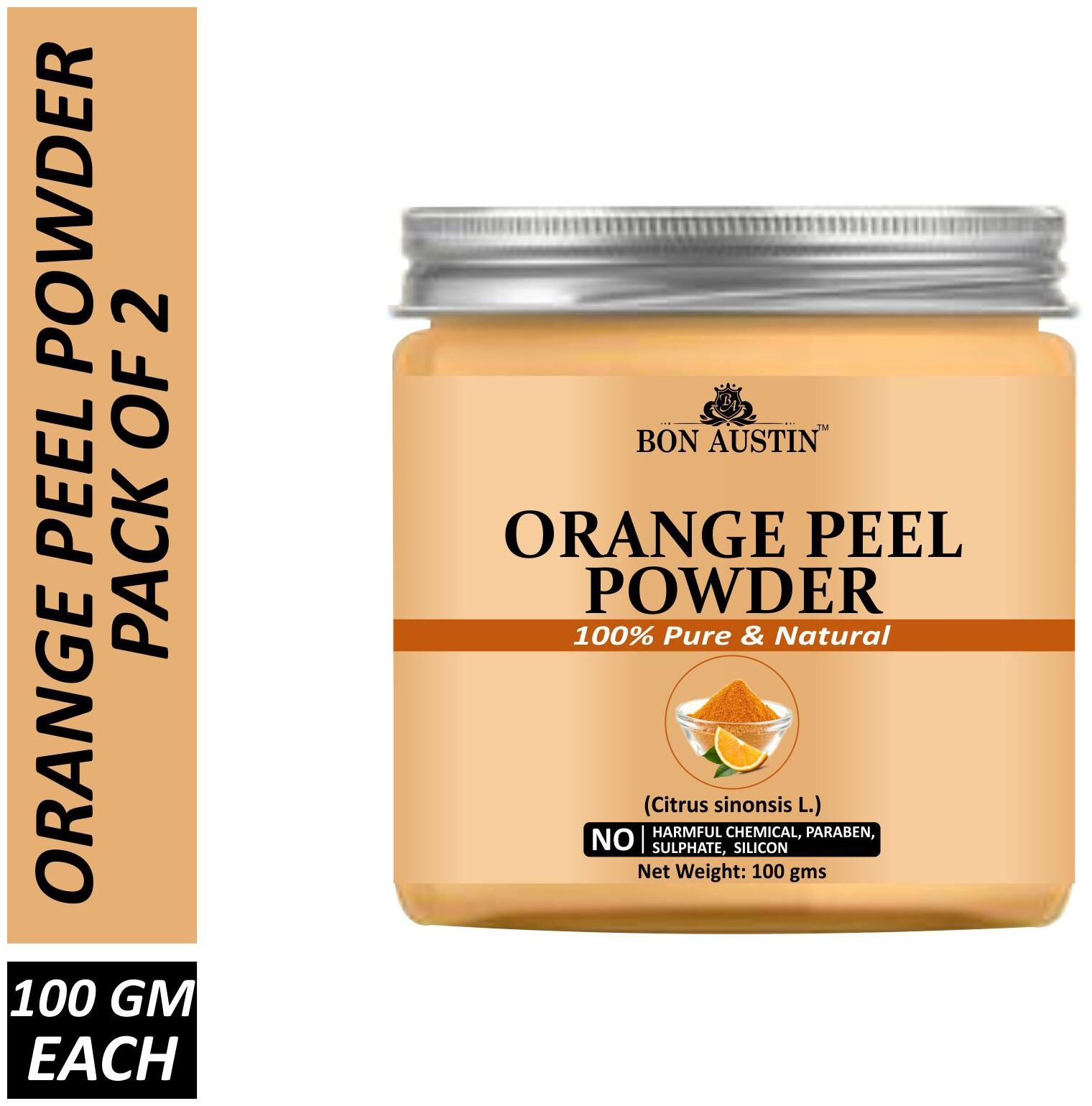 

Bon Austin 100 Pure Natural Orange Peel Powder Combo Pack of 2 Jars of 100 g each