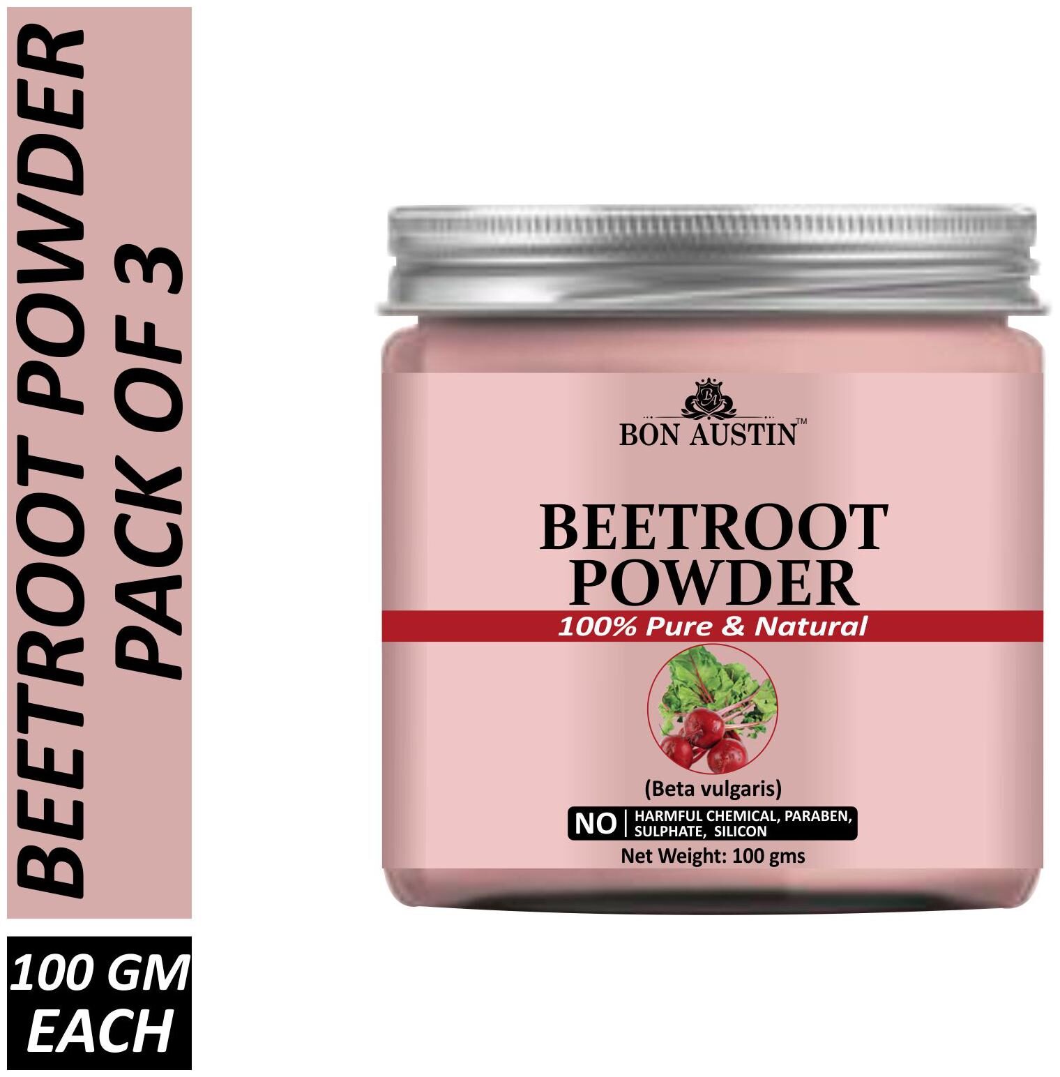

Bon Austin 100 Pure Natural Beetroot Powder Combo Pack of 3 Jars of 100 g each