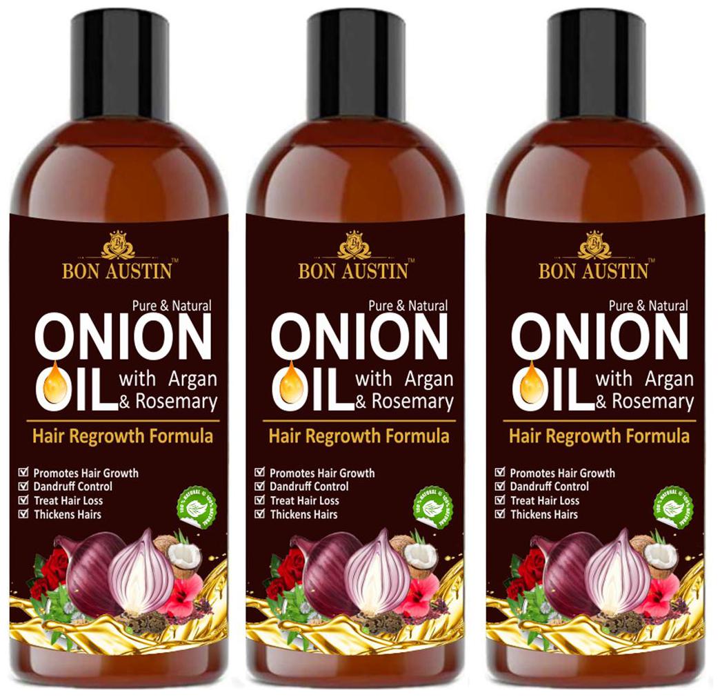 

Bon Austin Pure Natural Onion Oil For Hair Regrowth 100 ml (Pack Of 3)