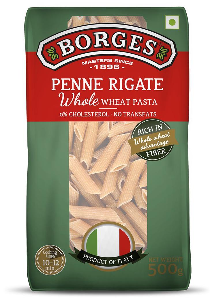 

BORGES Whole Wheat Pasta - Penne Rigate 500 g
