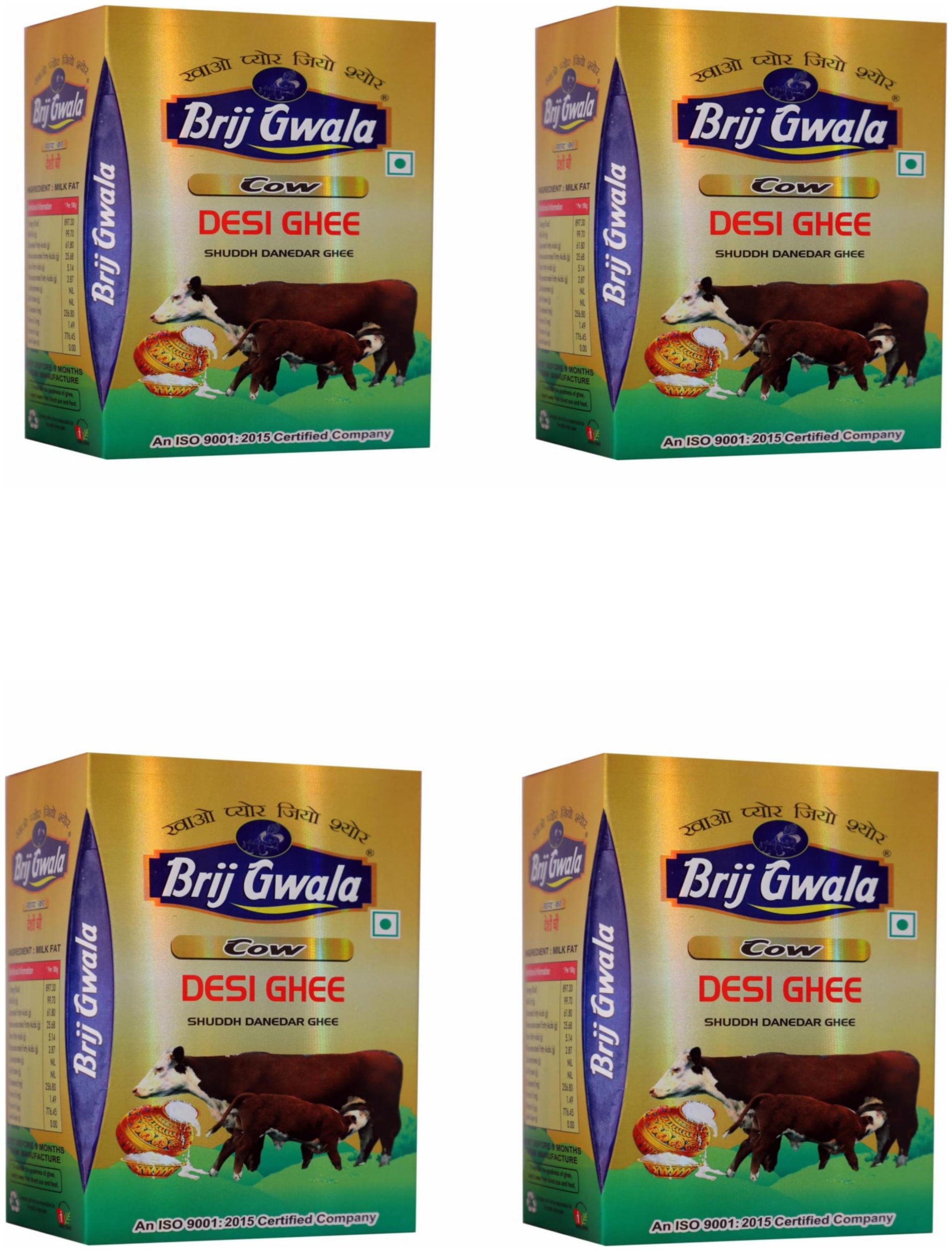 

Brij Gwala Desi Cow Ghee 1L (Pack of 4)