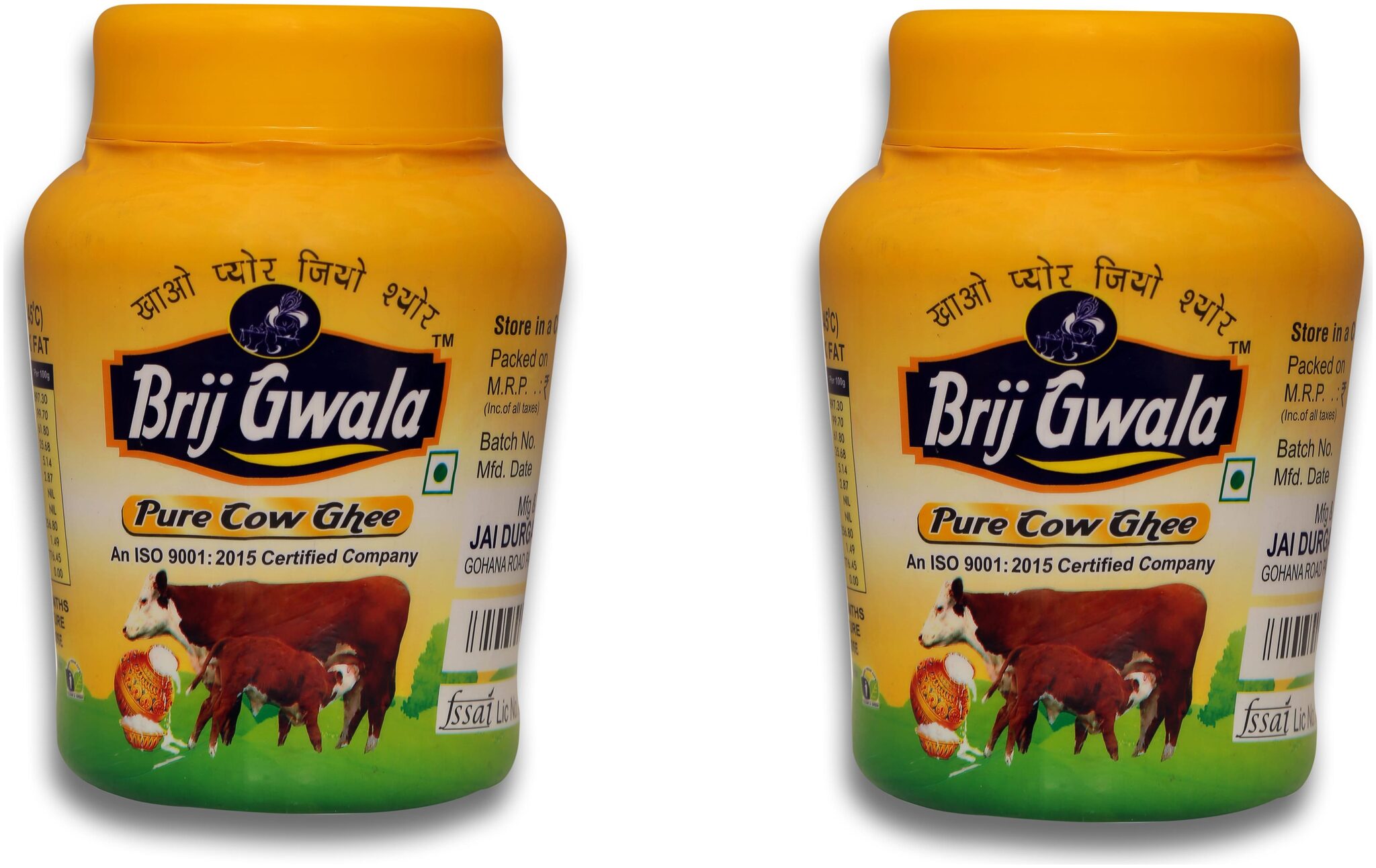 

Brij Gwala Pure Cow Desi Ghee 500 ml (Pack of 2)
