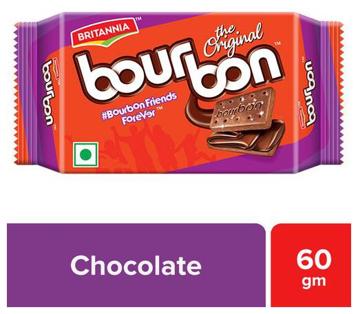 

Britannia Bourbon Cream Biscuit Chocolate Flavor 60 g