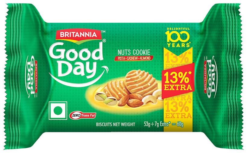 

Britannia Good Day Nuts Cookie 53 g (13 Extra)