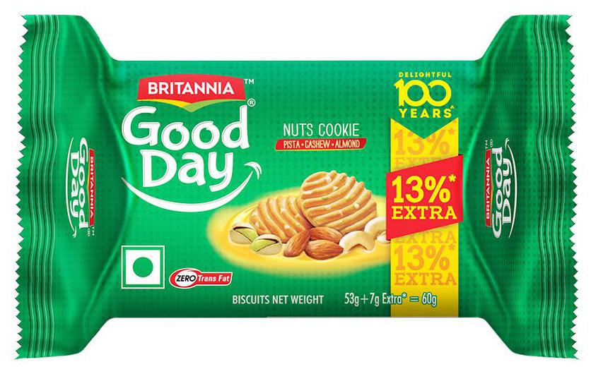 

Britannia Good Day Nuts Cookie 53 g (13 Extra)