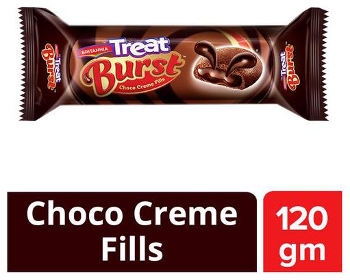 

Britannia Treat Burst Choco Creme Fills Cookies 120 g