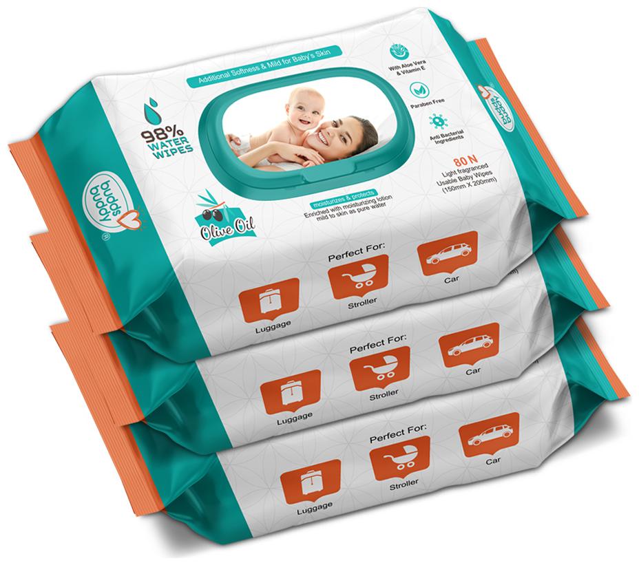

Buddsbuddy Combo of 3 Skincare Baby Wet Wipes- 80 pcs