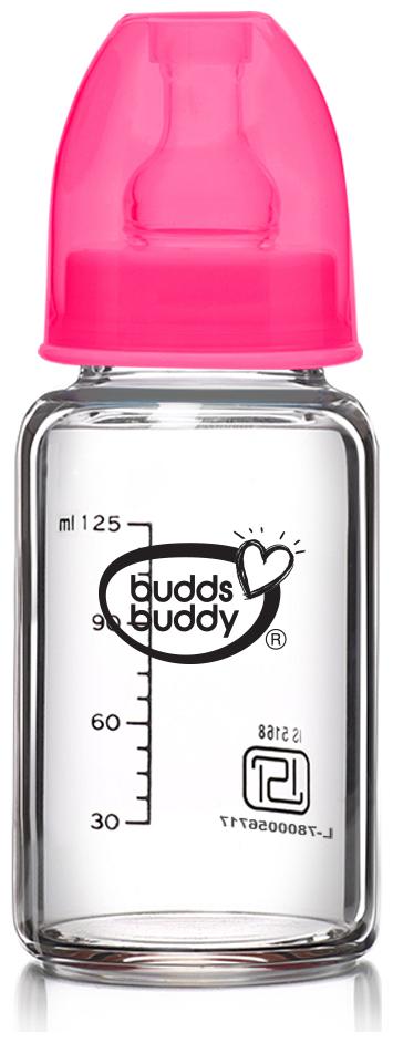 

Buddsbuddy Choice Glass Feeding Bottle 125ml Pink (Pack of 1)