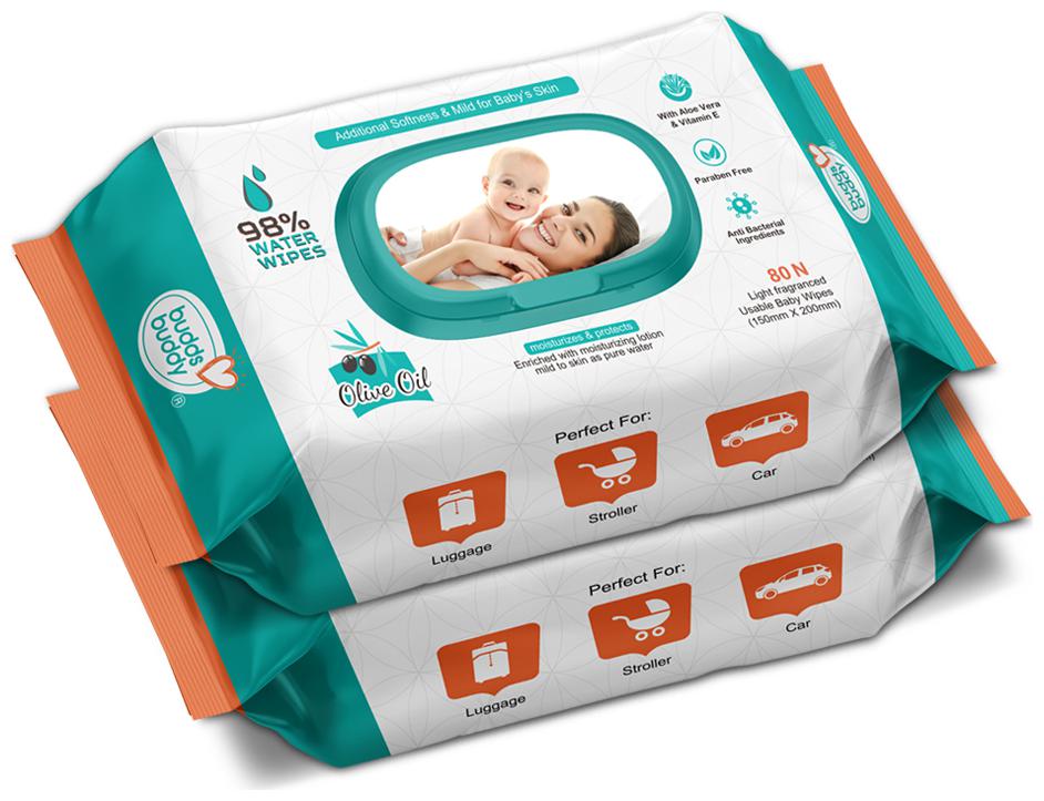 

Buddsbuddy Combo of 2 Skincare Baby Wet Wipes - 80 pcs