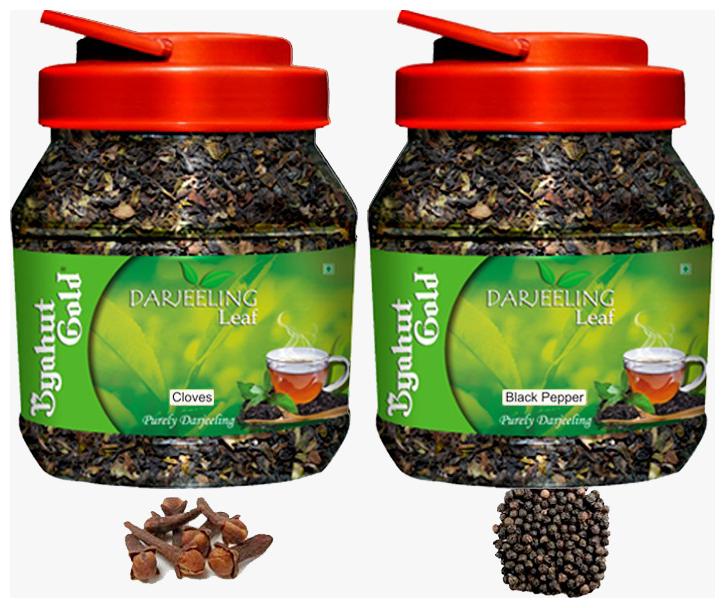 

Byahut Gold - Cloves Black Pepper Combo Darjeeling Leaf - 200g(Pack of 2)