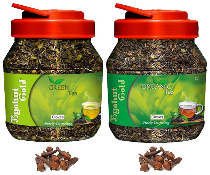 

Byahut Gold Cloves Green Tea and Cloves Organic Tea - 200g(Pack of 2)