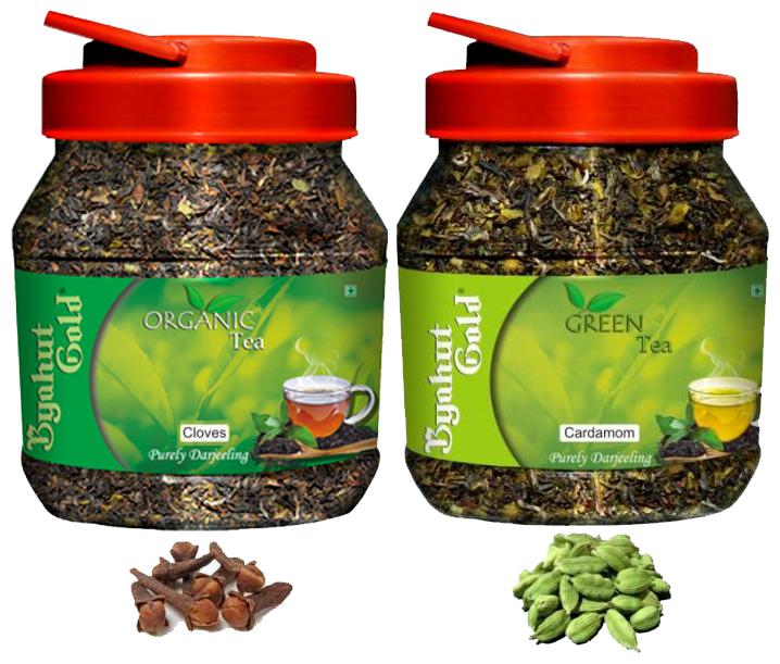 

Byahut Gold Cloves Organic Tea and Cardamom Green Tea - 200g(Pack of 2)