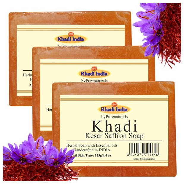 

byPurenaturals Khadi Kesar Saffron Soap 125g (Pack of 3)