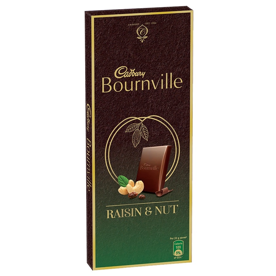 

Cadbury Bournville Raisin Nuts Dark Chocolate Bar 80 g