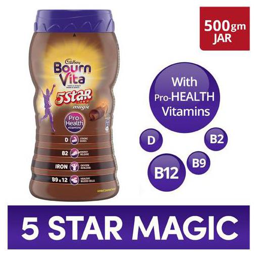 

Cadbury Bournvita Health Drink 5 Star Magic Chocolate 500 g