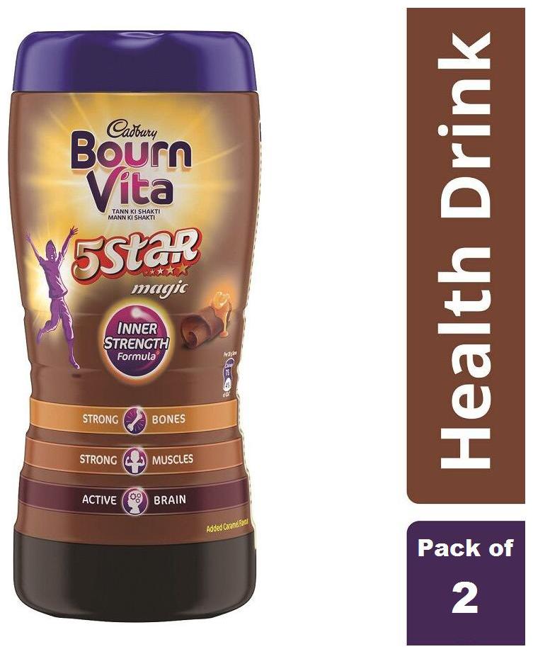 

Cadbury Bournvita 5 Star Magic Health Drink 500 g (Pack of 2) Jar