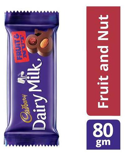 

Cadbury Dairy Milk Fruit Nut Chocolate Bar 80 g