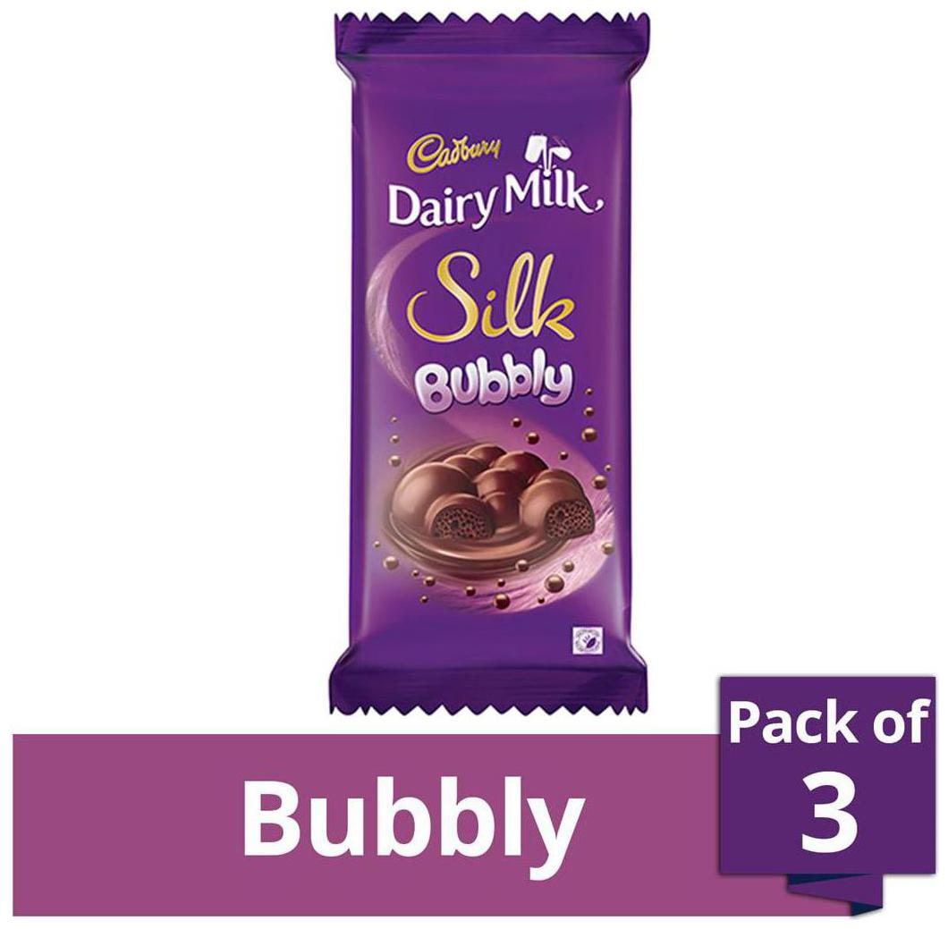 

Cadbury Dairy Milk Silk Bubbly Chocolate Bar 120 g (Pack of 3)