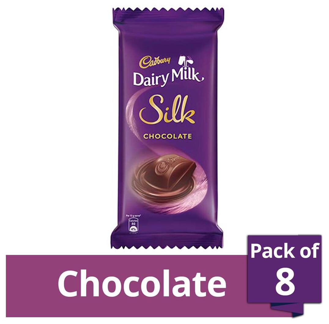 Cadbury Dairy Milk Silk Chocolate Bar, 60 g (Pack of 8)