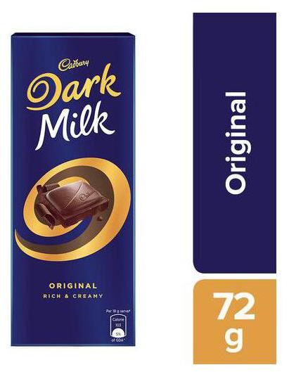 

Cadbury Dark Milk Chocolate Bar 72 g
