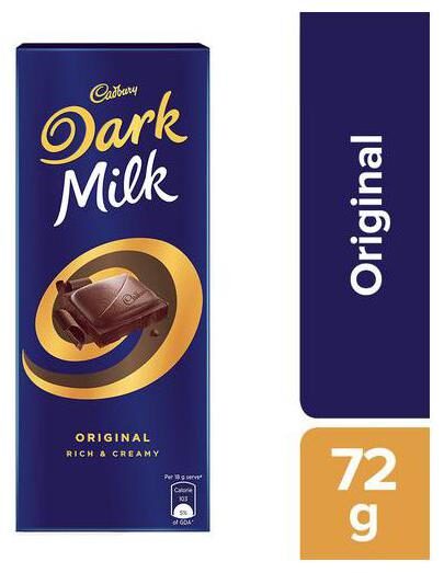 

Cadbury Dark Milk Chocolate Bar 72 g