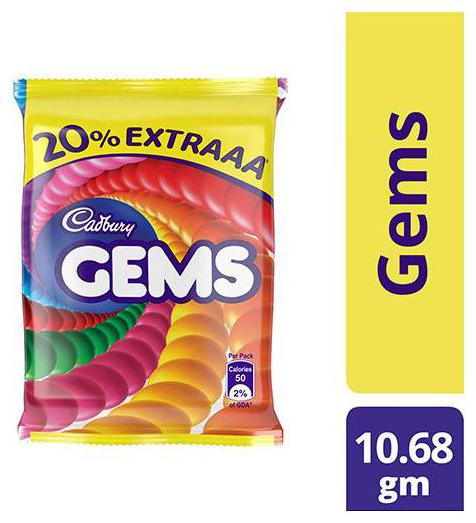 

Cadbury Gems Sugar Coated 10 68 g