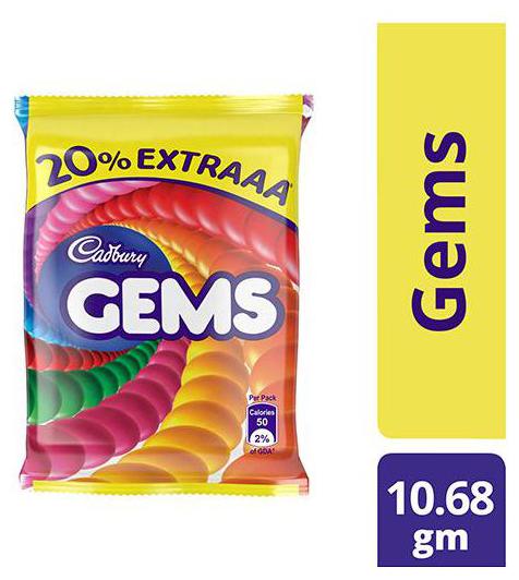 

Cadbury Gems Sugar Coated 10 68 g