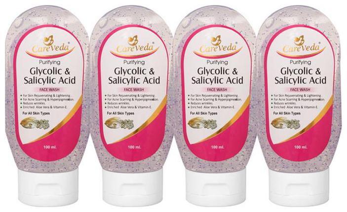 

CareVeda Glycolic Acid And Salicylic Acid Face Wash Pack of 4