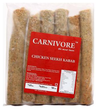 

Carnivore Chicken Seekh Kabab - Lime N Pudinha 500 g