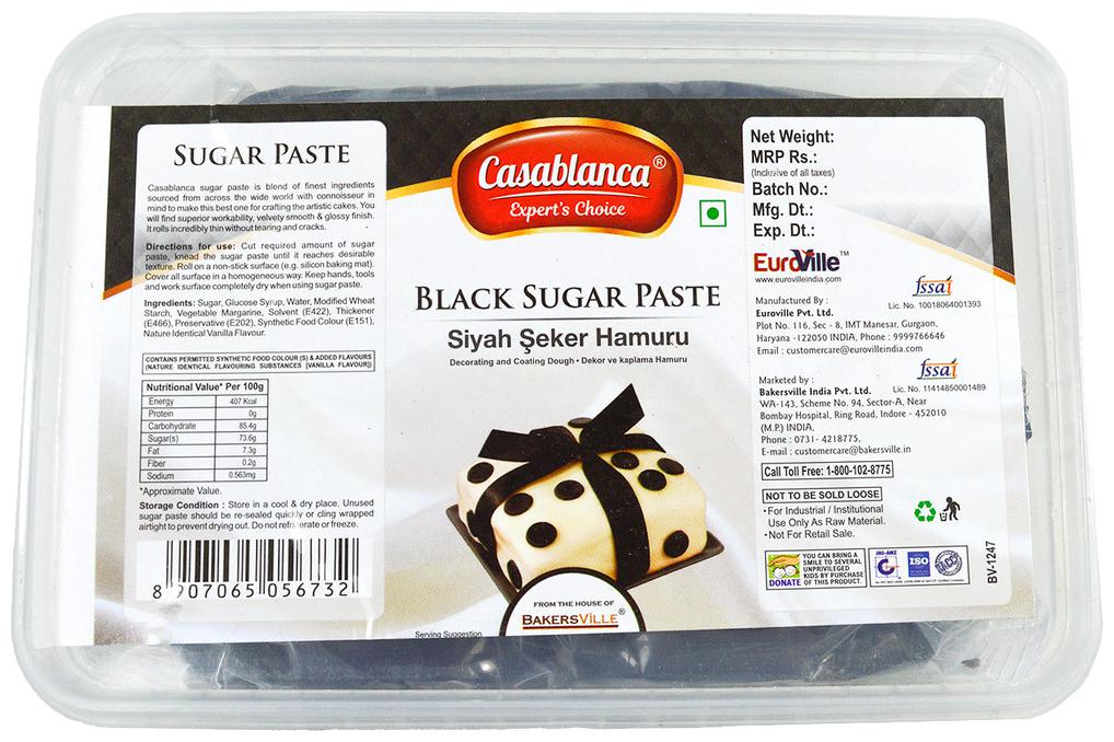 

Casablanca Sugar Paste Black 1 kg (Pack Of 1)