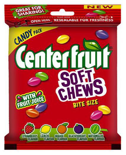 

Center Fruit Soft Chews Candy - Assorted Flavour 60 g