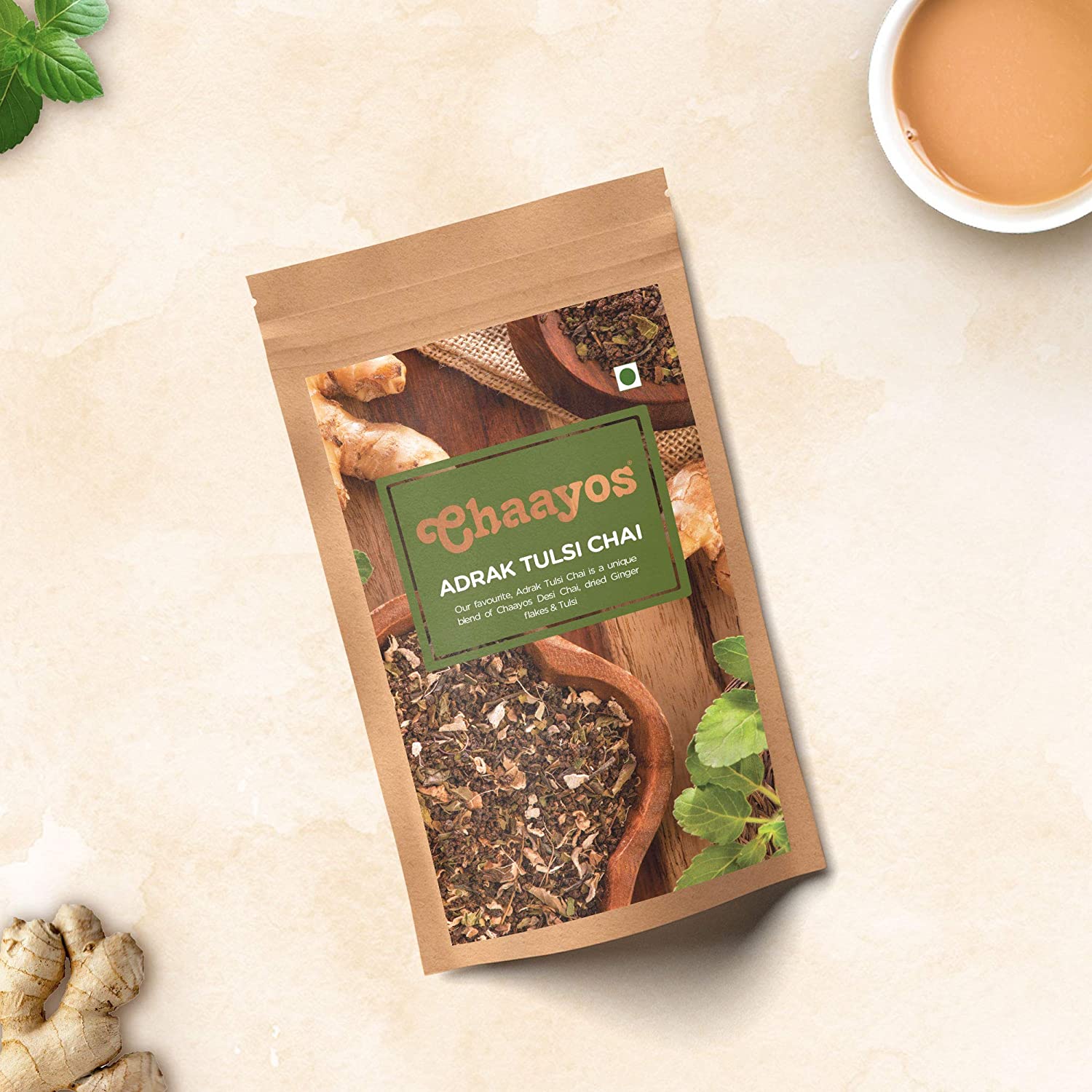 

Chaayos Adrak Tulsi Chai Patti 100 g (Pack of 5)