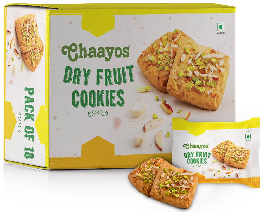 

Chaayos Premium Dry Fruit Cookies 18 Packs x 25 g Each (Pack Of 1)