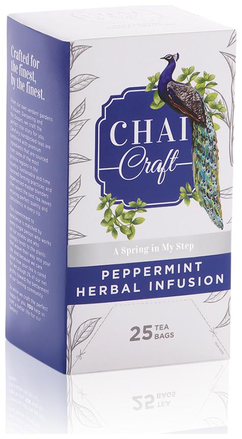 

Chai Craft Peppermint Tea Bags Refreshing Herbal Infusion 25 Tea Bags (Pack of 1)