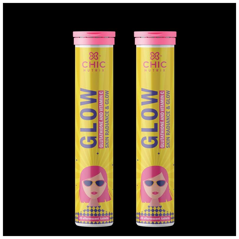 

Chicnutrix Glow - Japanese Glutathione and Vitamin C For Skin Glow and Radiance - 20 Tablets Effervescent - Strawberry Lemon Flavour(Pack of 2)