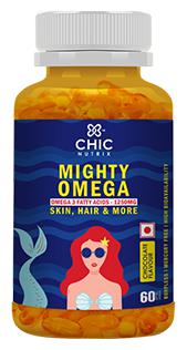 

Chicnutrix Mighty Omega - Omega 3 Fatty Acids for Healthy Skin and Hair 60 Softgels