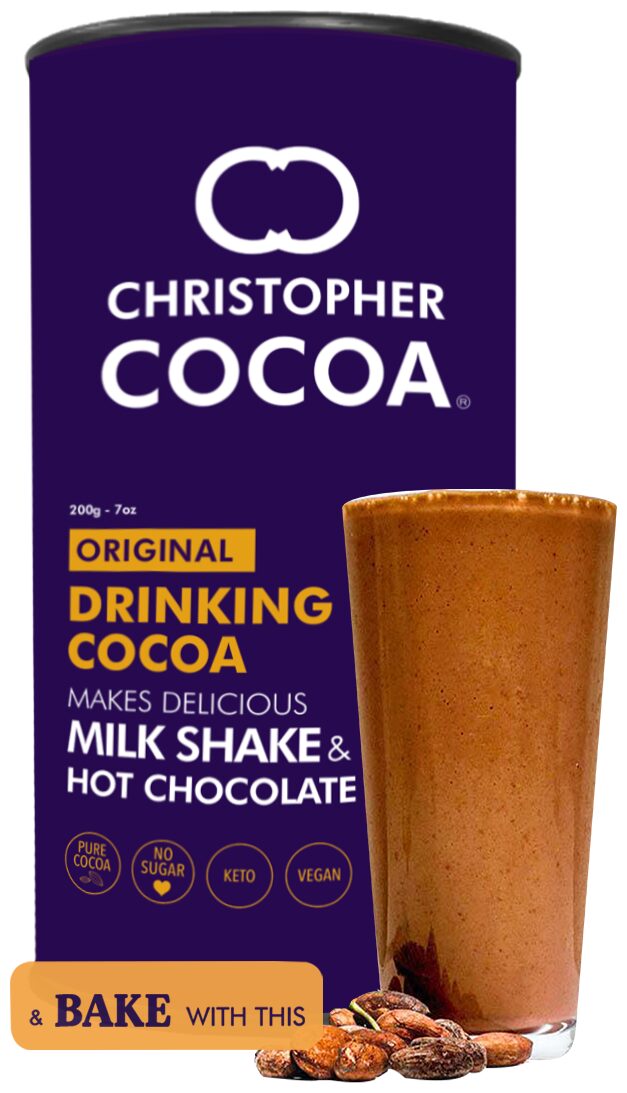 

Christopher Cocoa Drinking Chocolate Cocoa Powder Dark No Sugar 200g