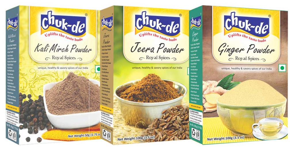 

Chukde Spices Ginger Powder 100g Jeera Powder 100g and Black Pepper Powder 50g (Pack of 3)