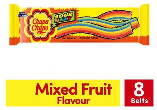 

Chupa Chups Sour Belts - Mixed Fruit Flavour 8 pcs 57 6 g